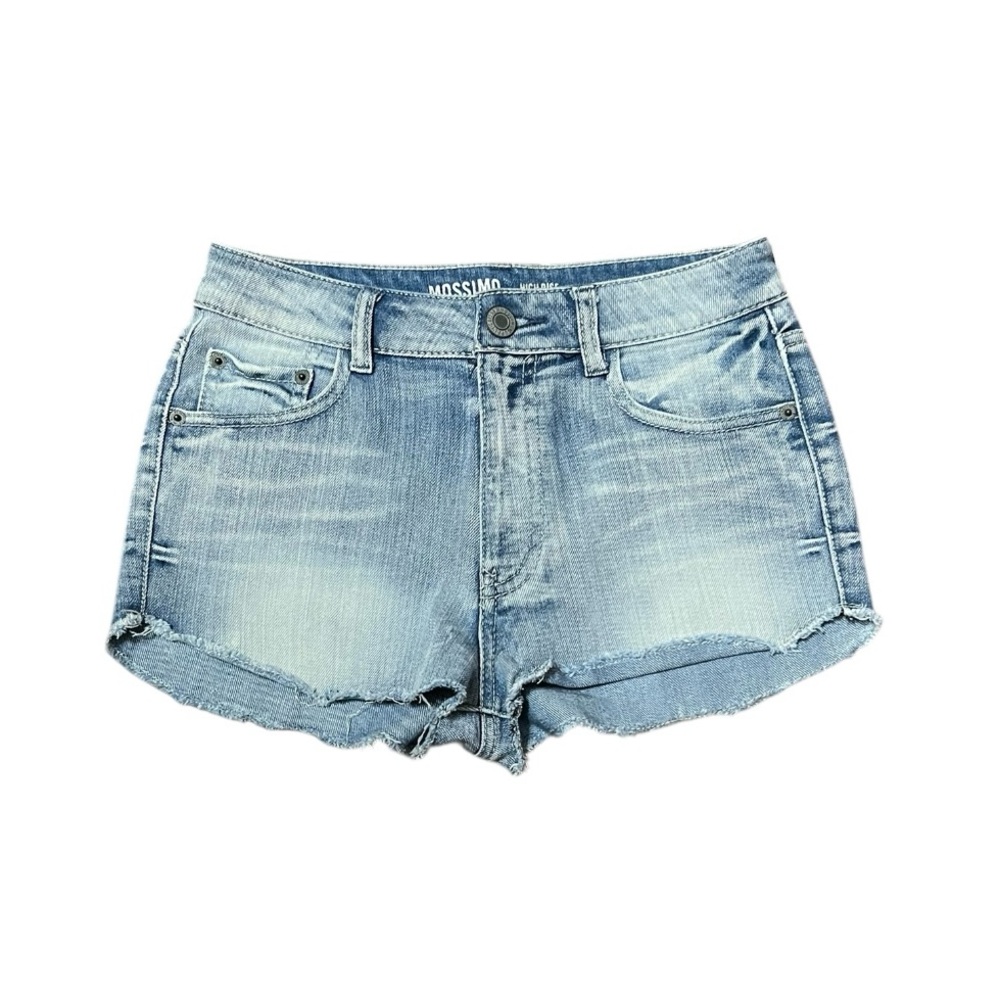 Mossimo Supply Co. Blue Vintage High Rise Jean Shorts Distressed Frayed Hem